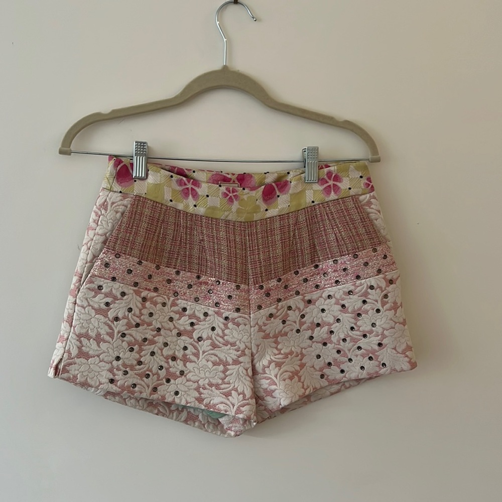 BARBIE** Antonio Marras pink brocade shorts